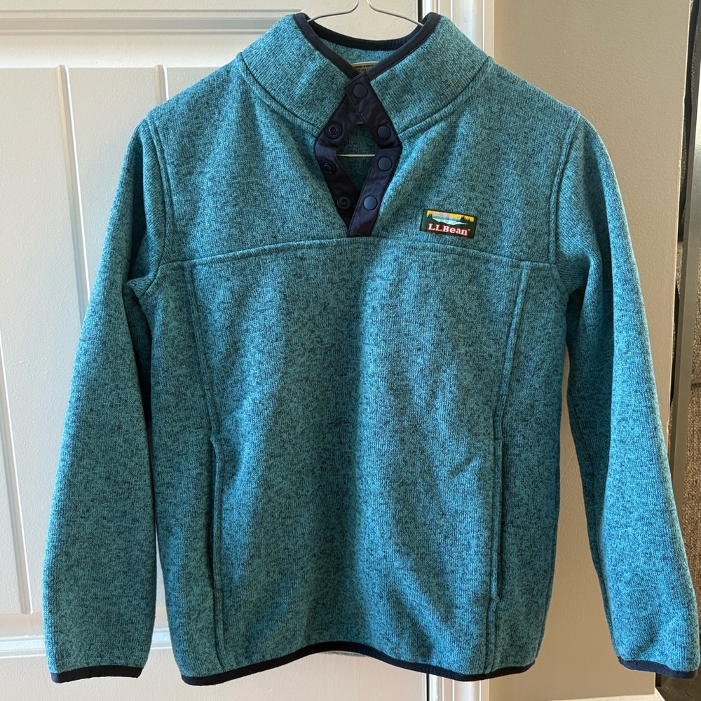 L.L. Bean Teal Button-Up Fleece